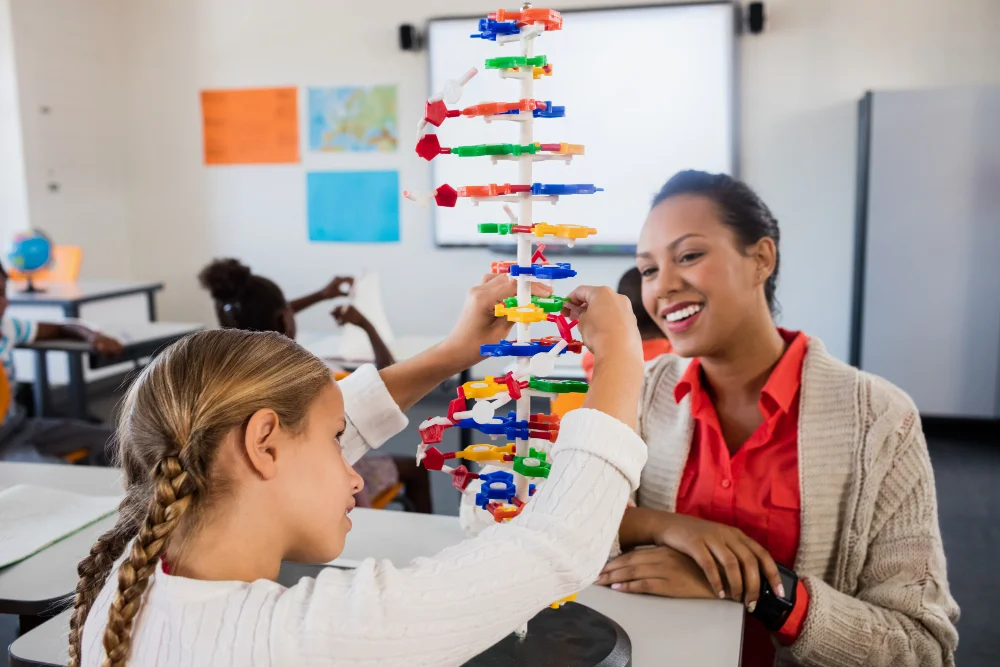 Image of a teacher with his students